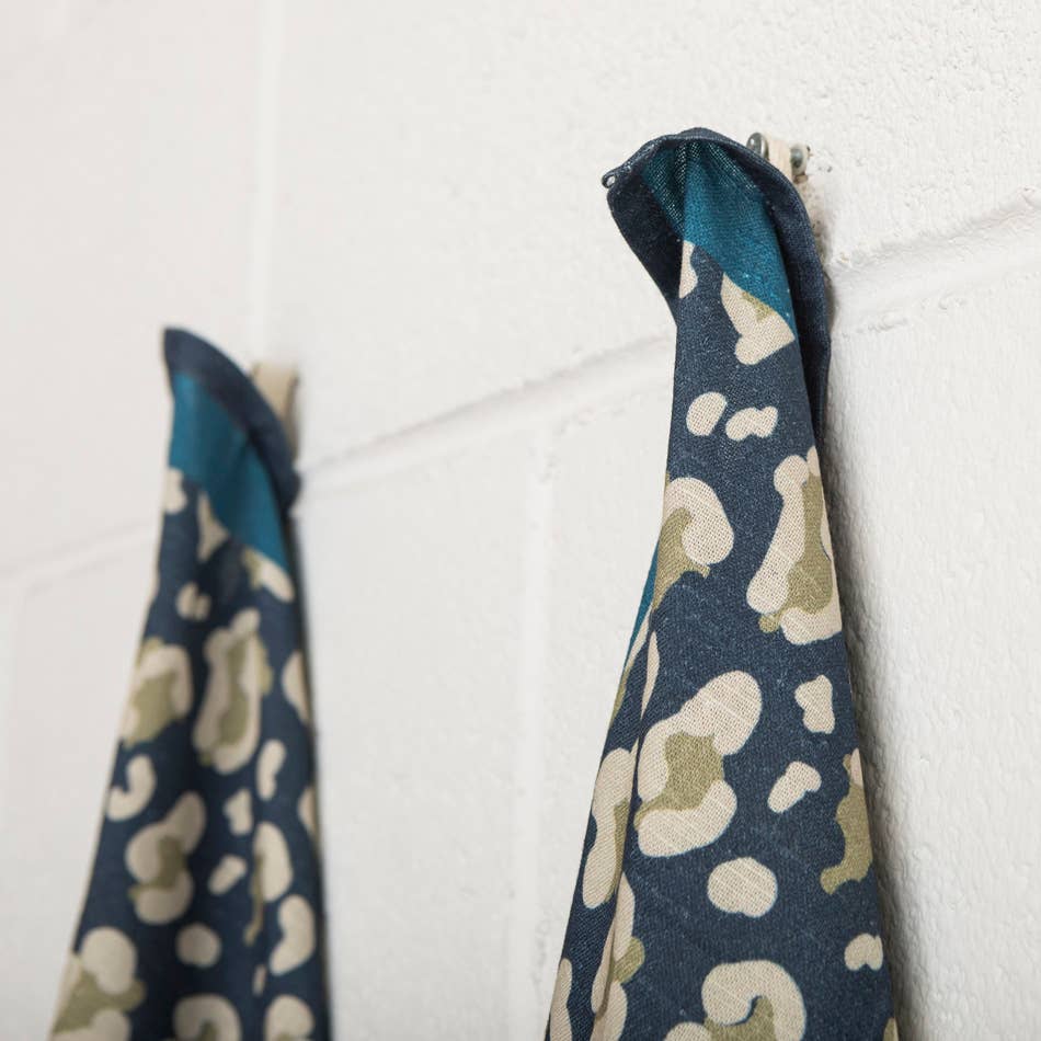 Dark Blue Leopard Kitchen Towel