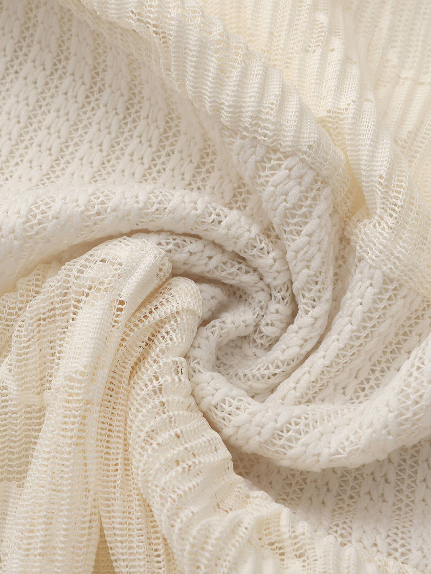 Textured Floral Print Lace Panel Skirt: FloralWhite / UN
