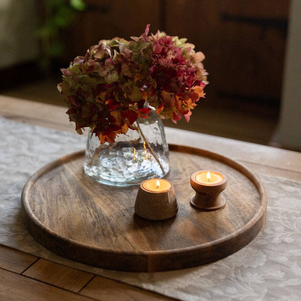 Ales, Small Wooden Tea Light Holder