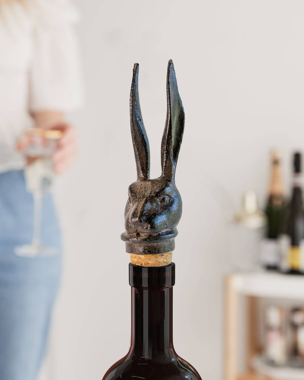 Hare Cast Iron Wine Bottle Stopper