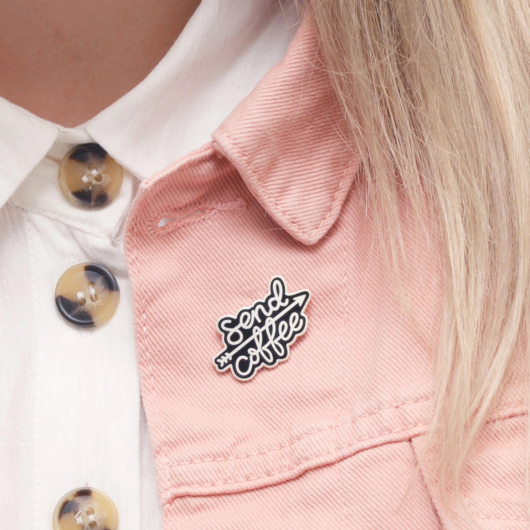 Send Coffee Pin Badge