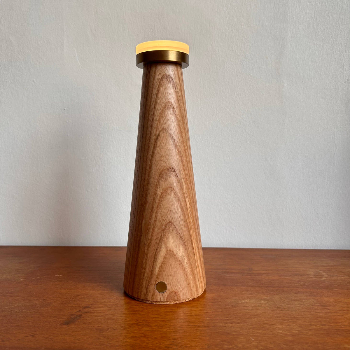 Smooth Beech style rechargeable touch lamp with rope shade : Rope drum