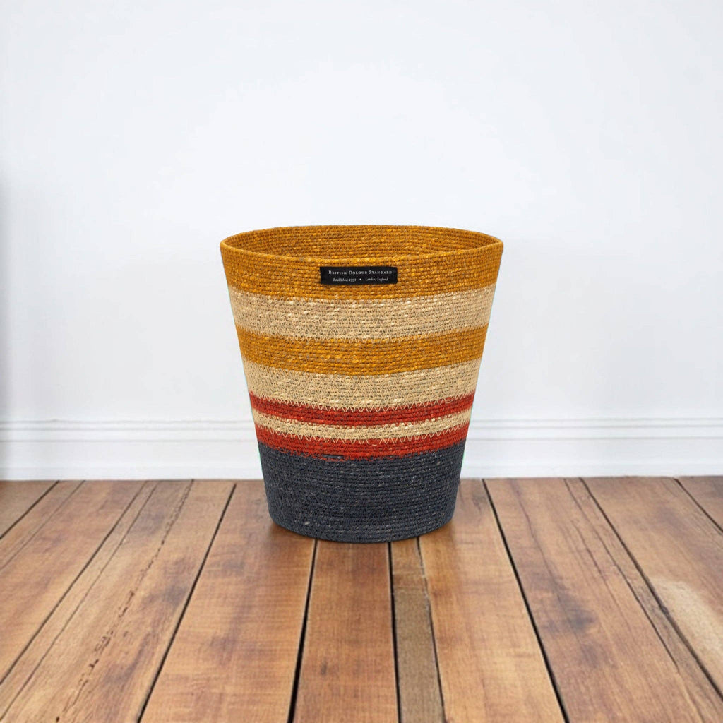 Seagrass Waste Paper Basket in Tuscan & Guardsman Red