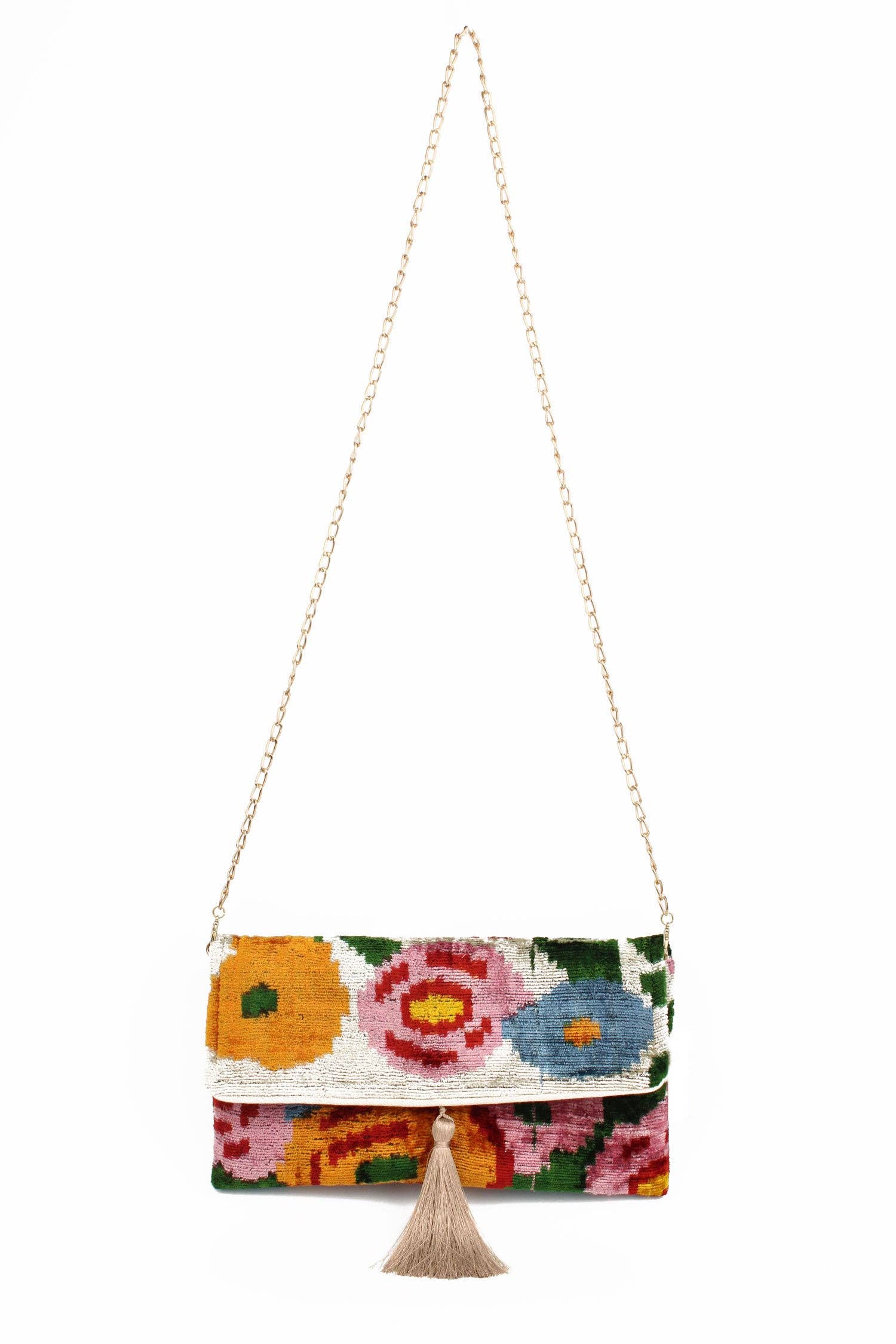 CREAM FLORAL ELA CLUTCH/CROSSBODY HANDBAG
