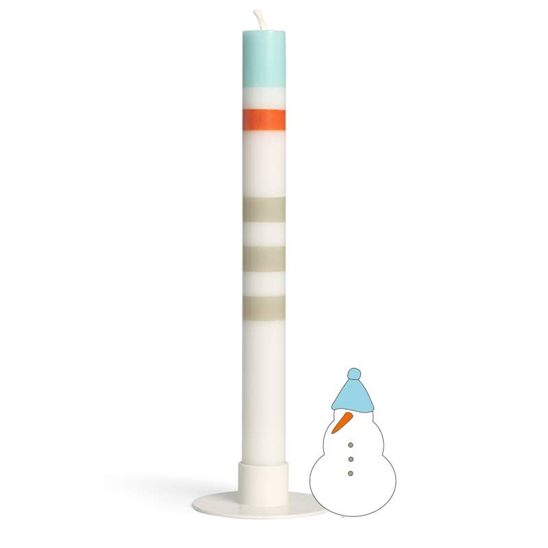 Snowman greeting candle