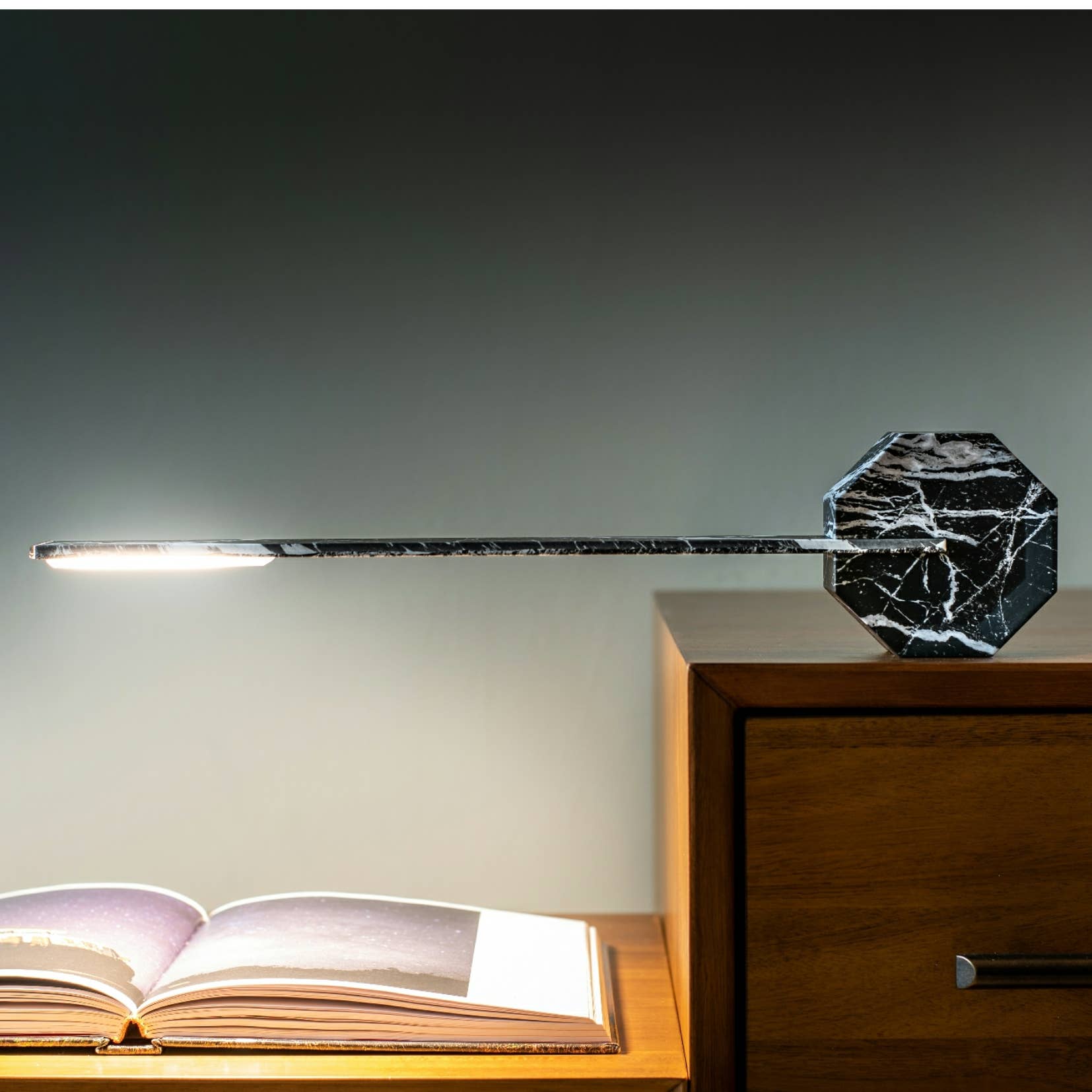 Octagon One Portable Desk Light: Maple