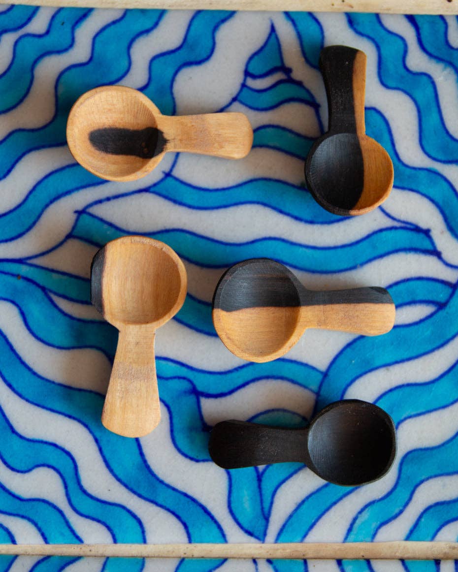 Tiny Salt Spoon: African Blackwood