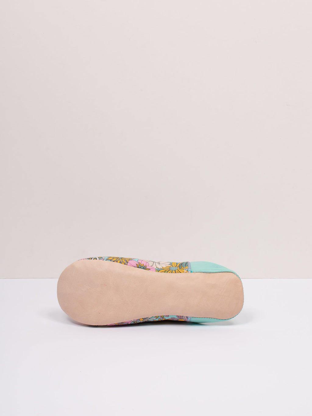 Margot Floral Leather Slippers - green/blue floral