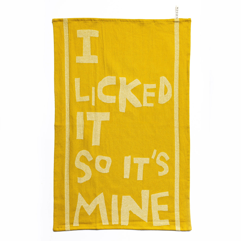 Maegen Tea Towel - Chartruse - I Licked it so it's Mine