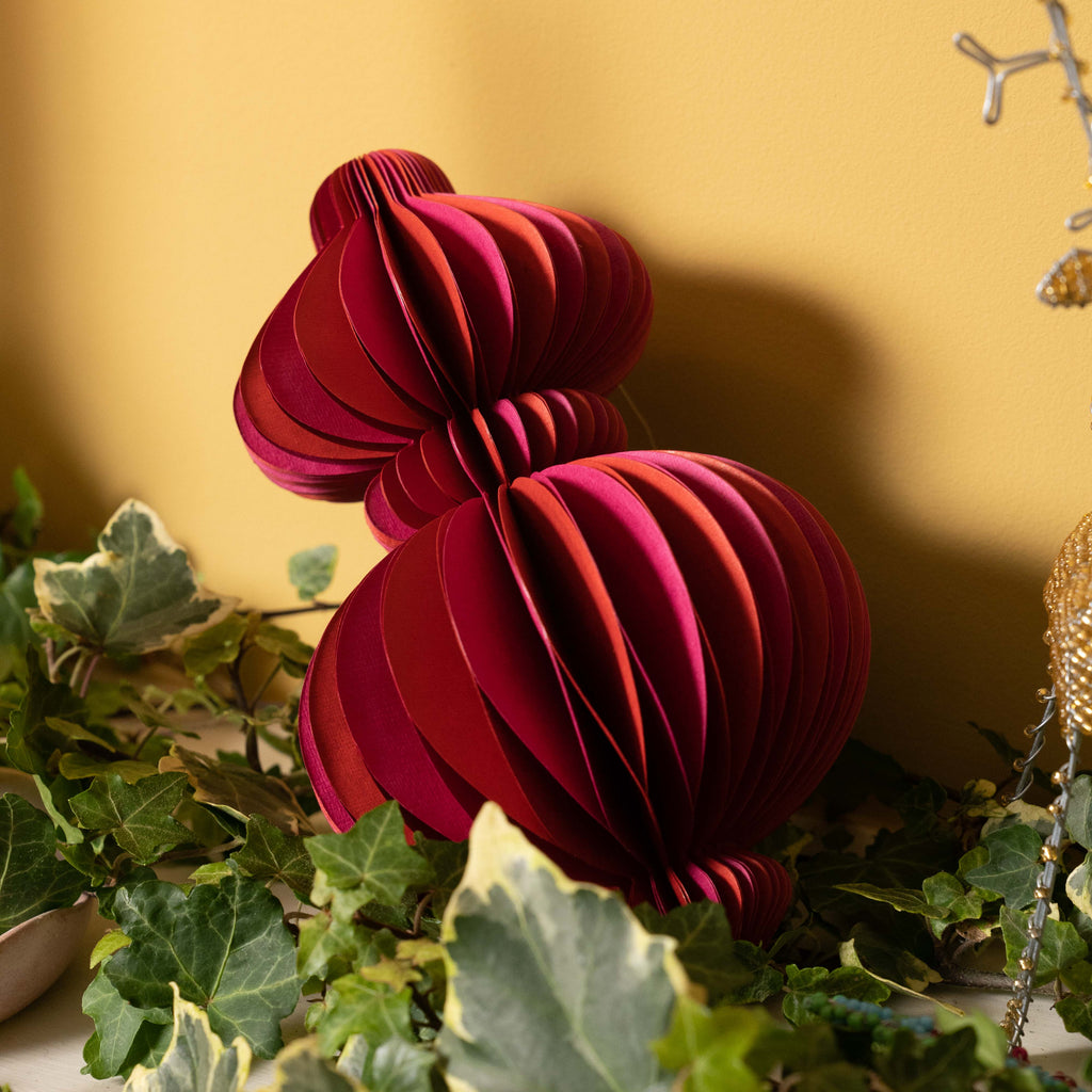 Indian Recycled Paper Fold-Away Bauble Decoration: Navy