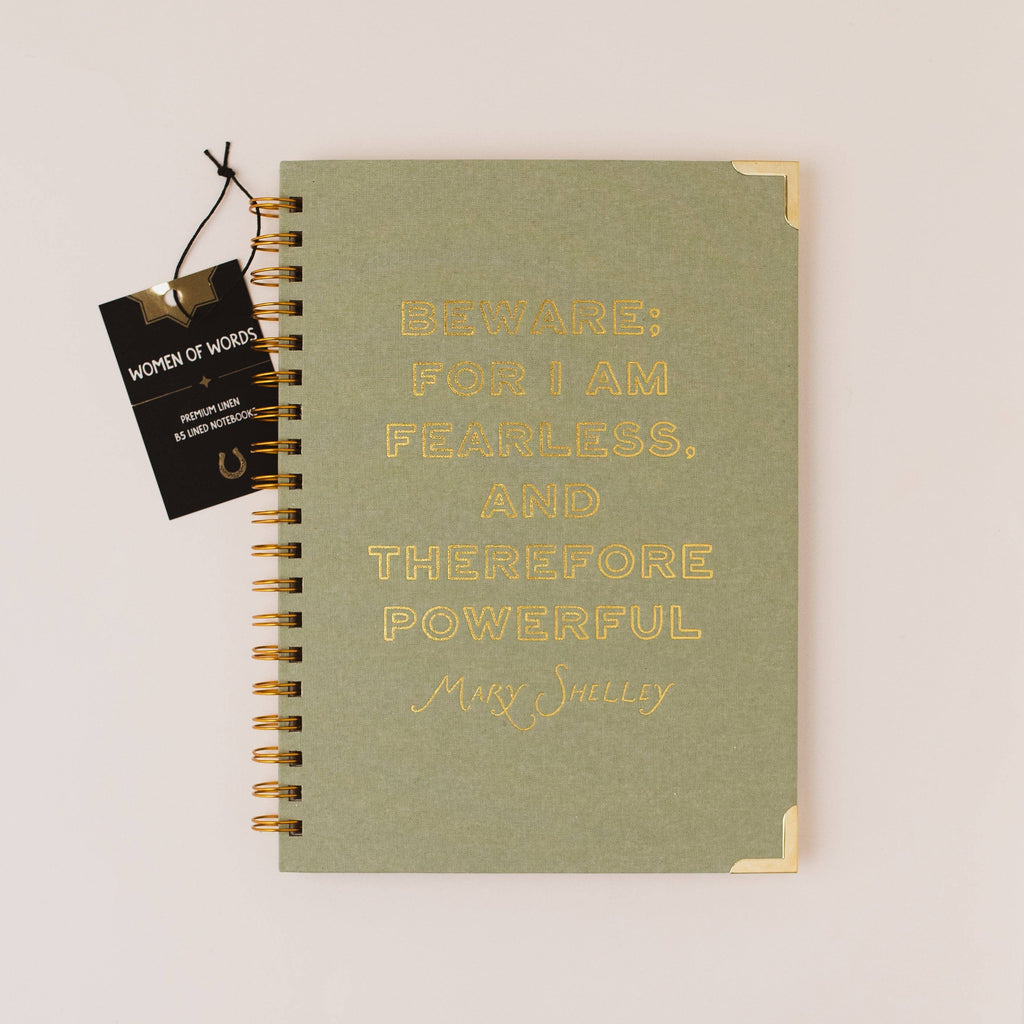 Mary Shelley Literary Quote Book Lover Linen Spiral Notebook