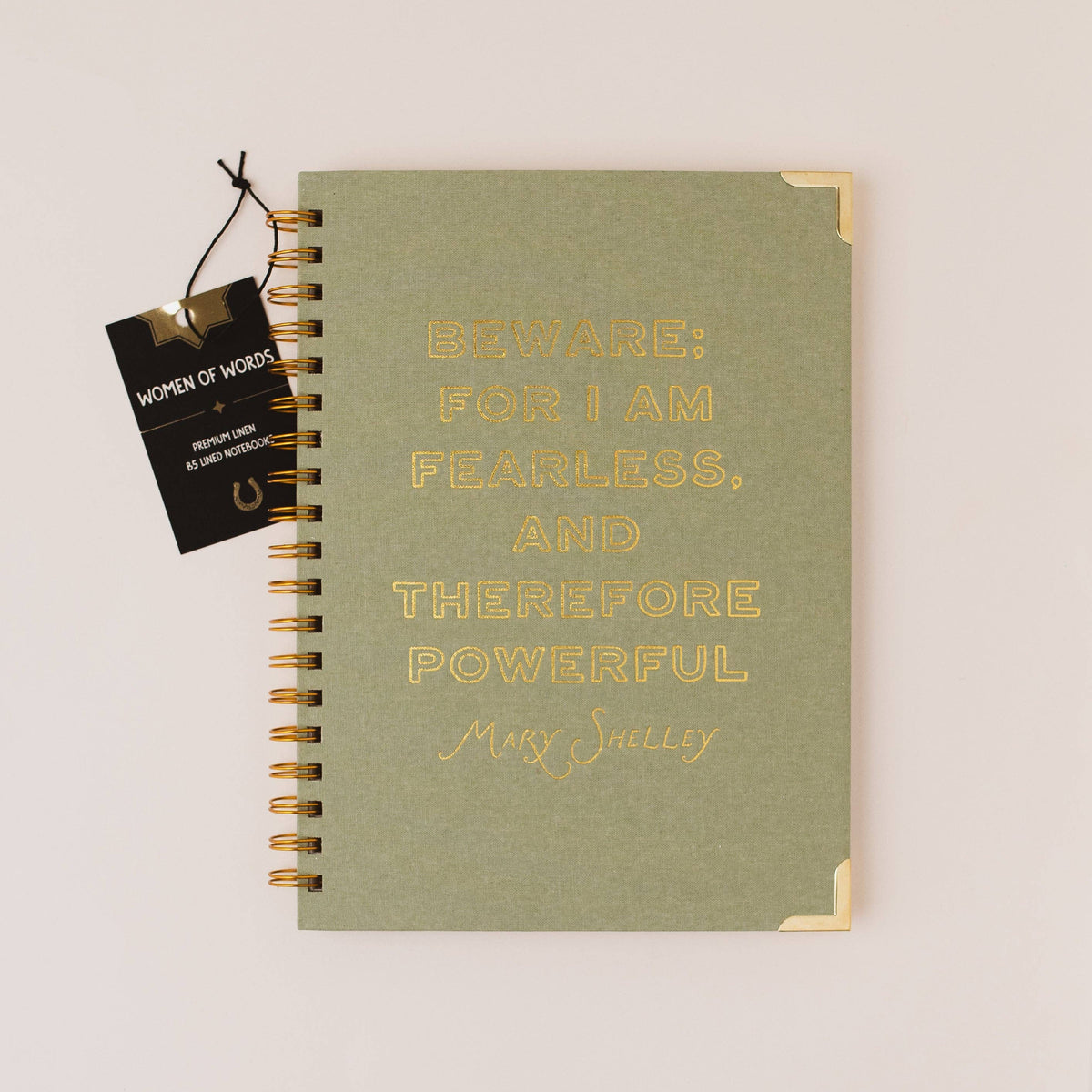 Mary Shelley Literary Quote Book Lover Linen Spiral Notebook