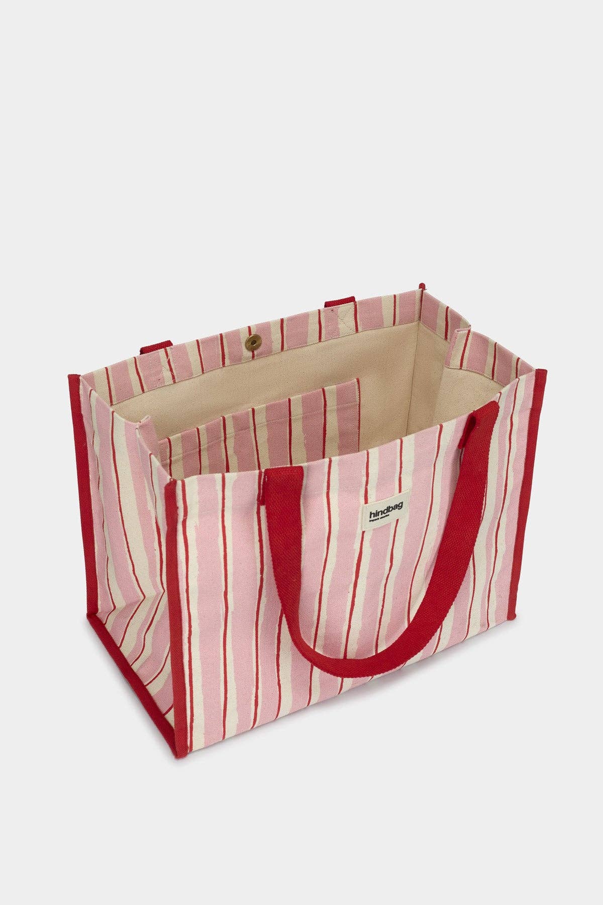 Claude striped tote bag in red and pink
