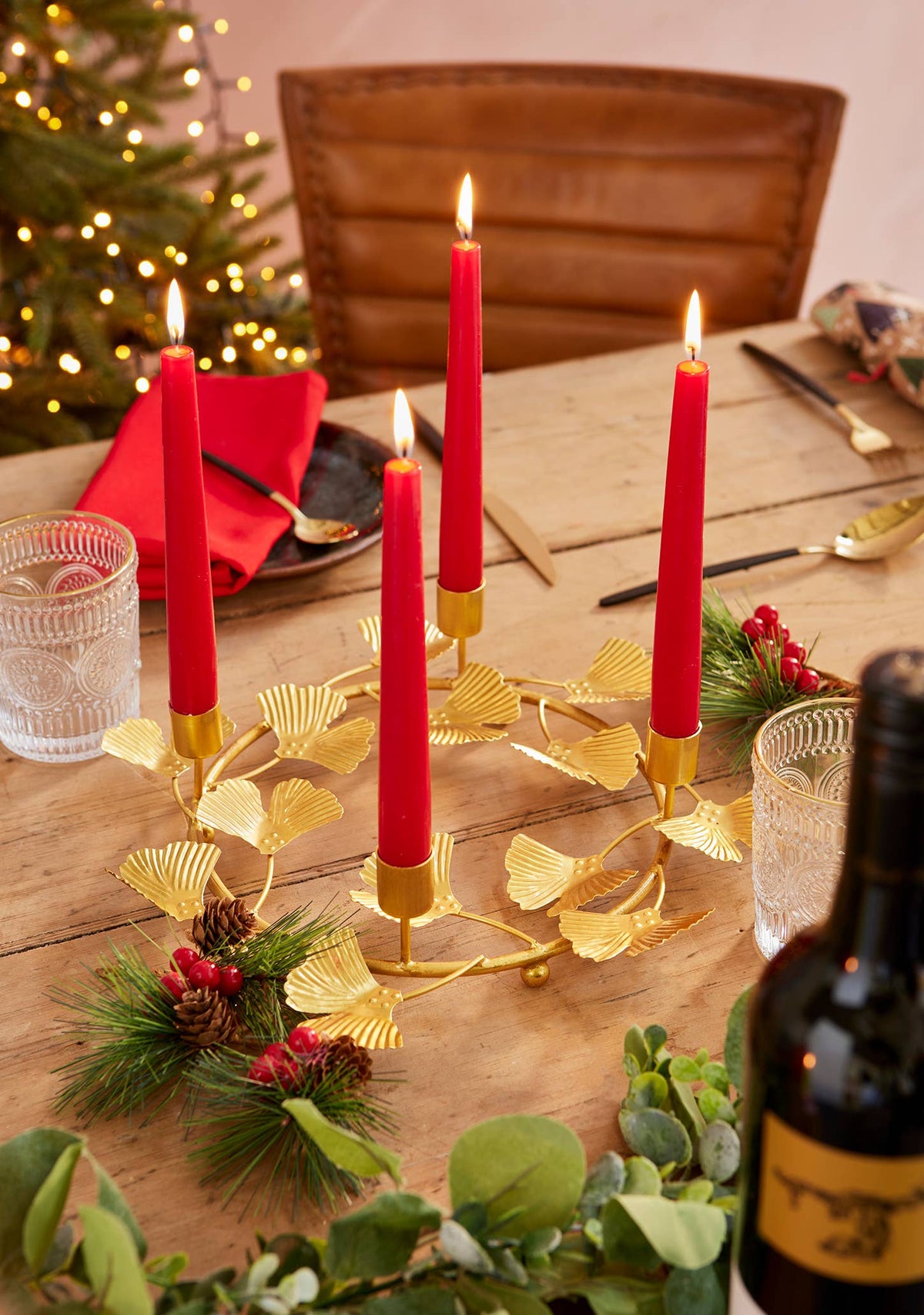 Ginko Leaf Candelabra Table Centre