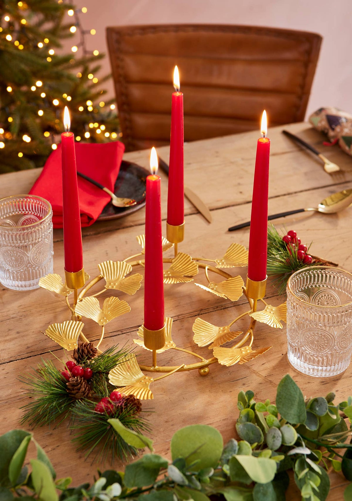 Ginko Leaf Candelabra Table Centre