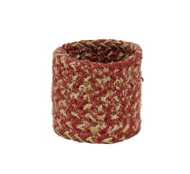 Jute Napkin Rings in Guardsman Red/Natural, Tied Set of 4: 4