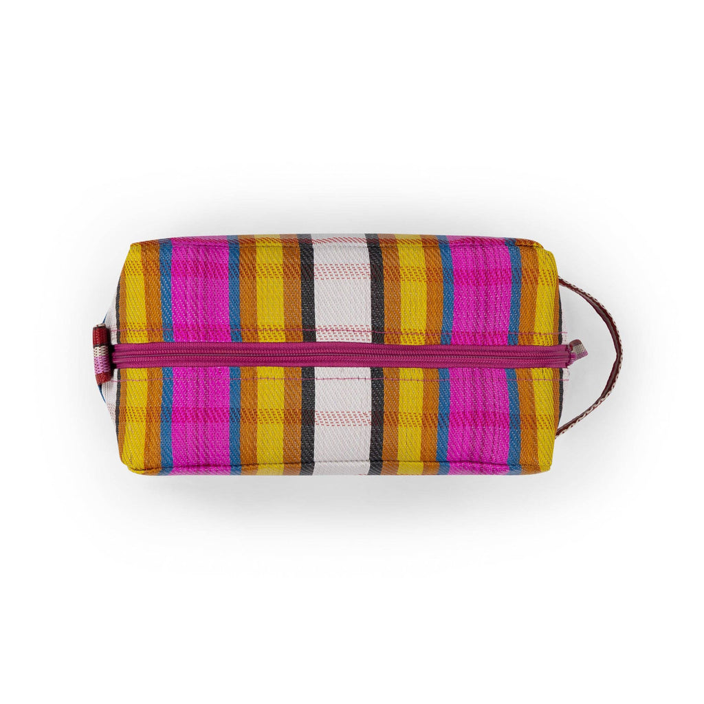 Eco Woven Wash Bag in Indian Yellow and Magenta