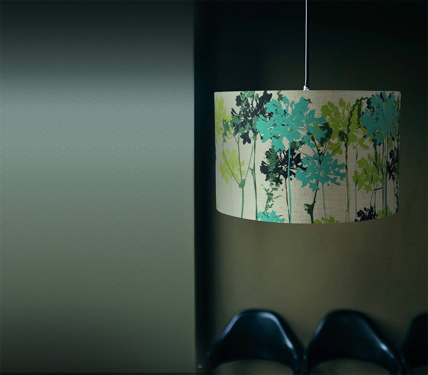 Wild Flower Hedgerow Lampshade - Greens
