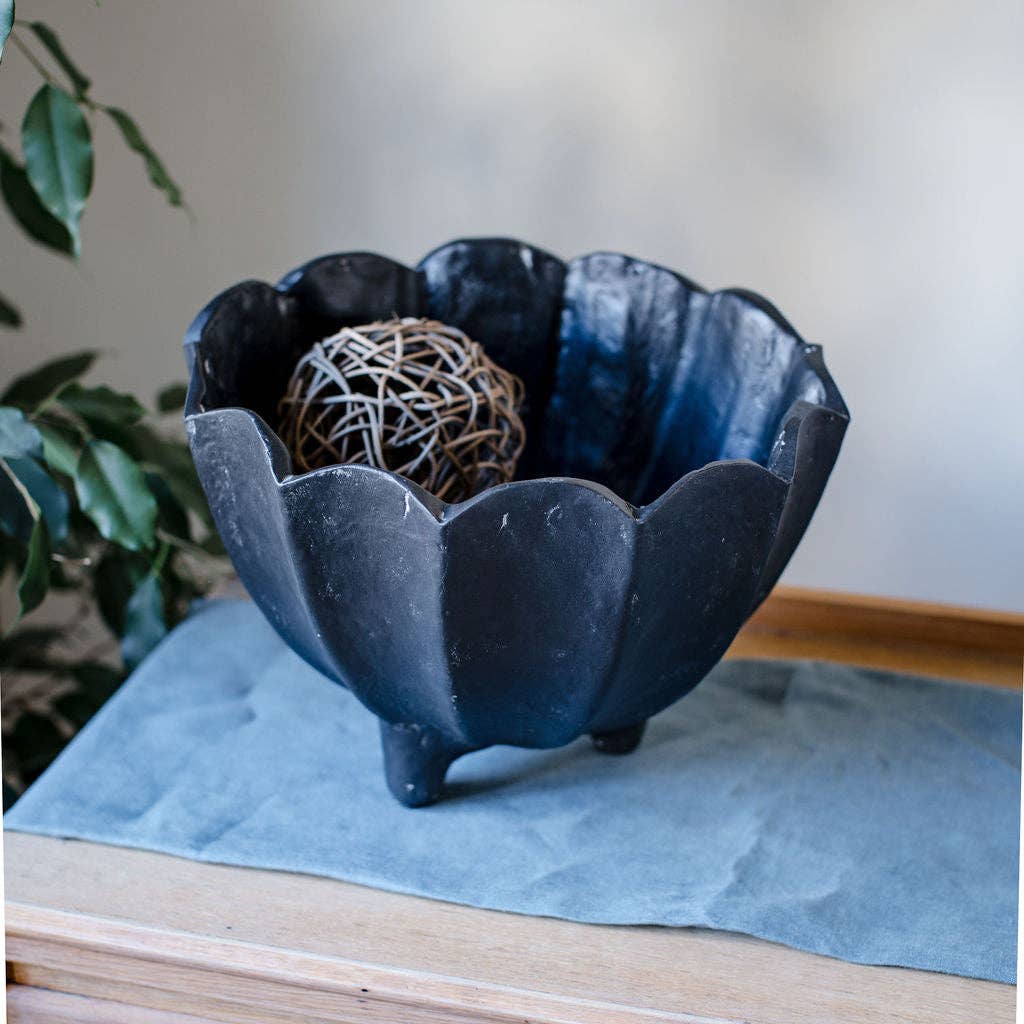Crake - Deep 3 Footed Decorative Papier Mache Bowl