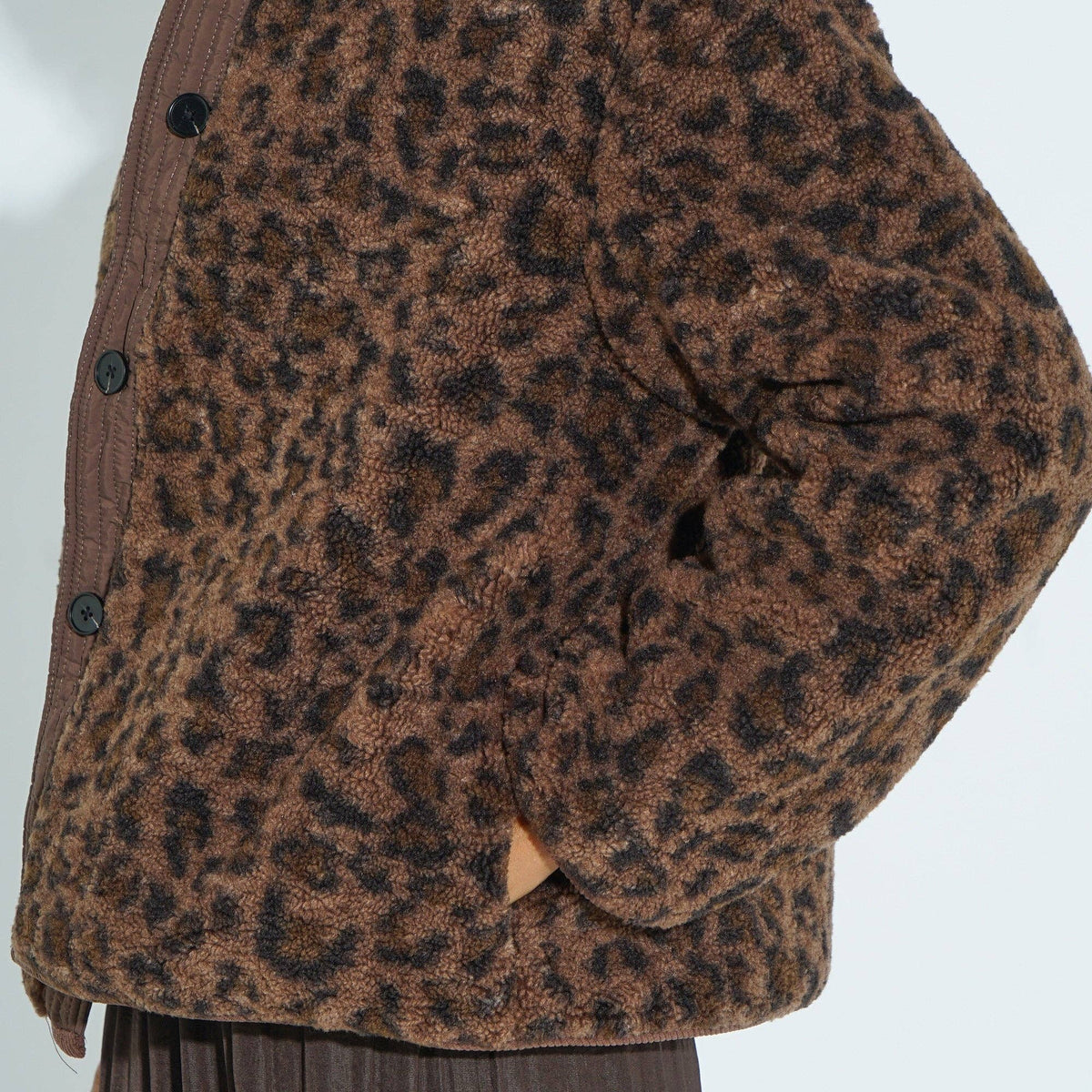 Leopard Print Reversible Jacket in Brown