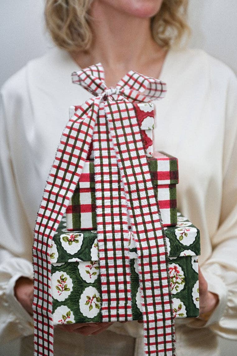 Block Printed Gift Boxes (Nested Set of 3) - Christmas Play