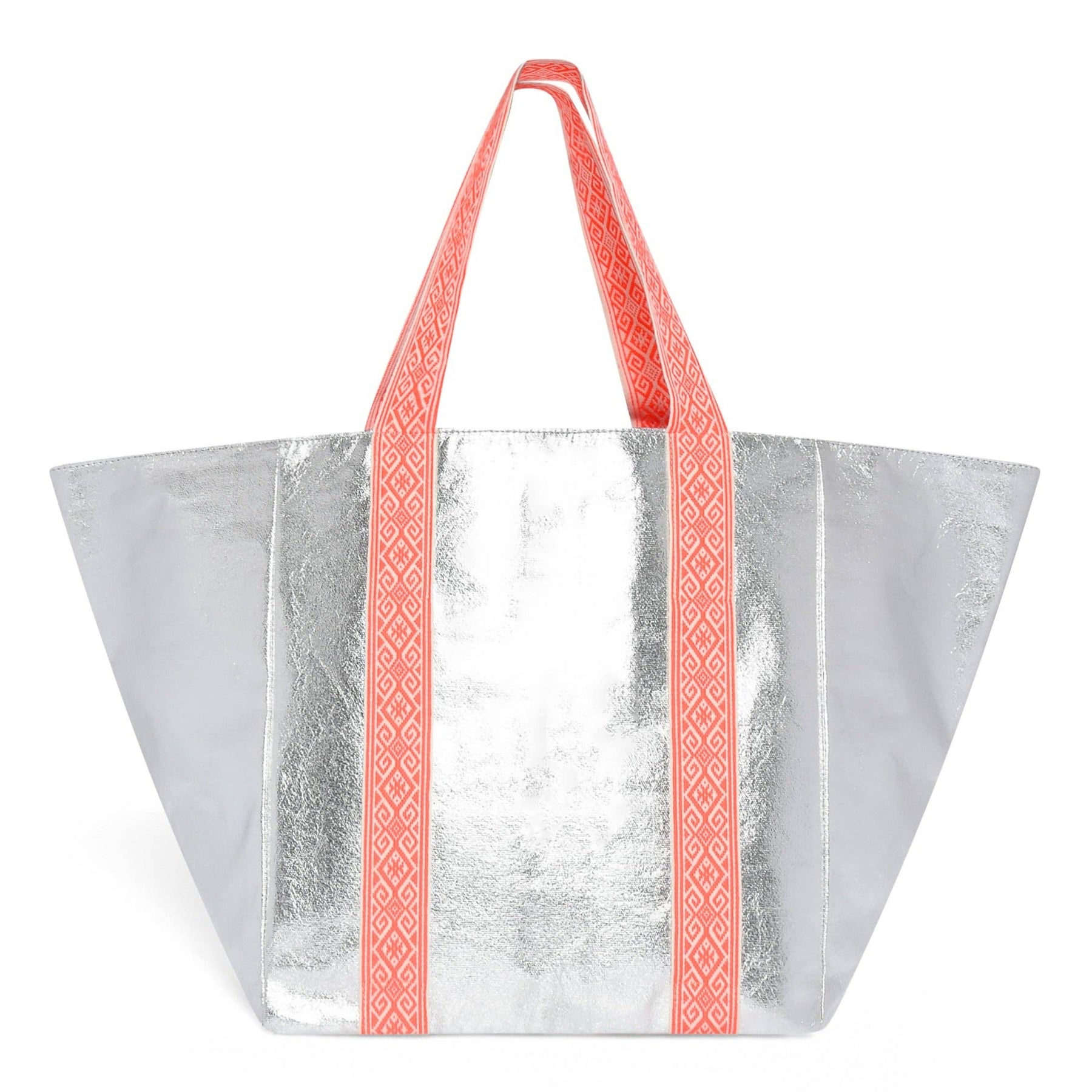 Silver beach bag top