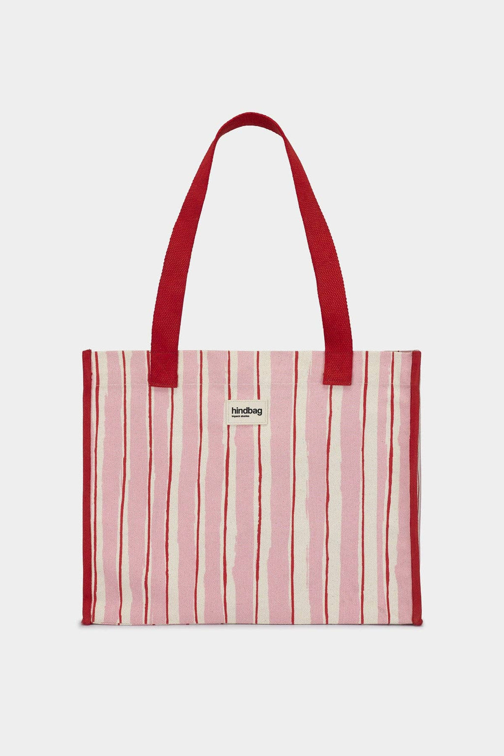 Claude striped tote bag in red and pink