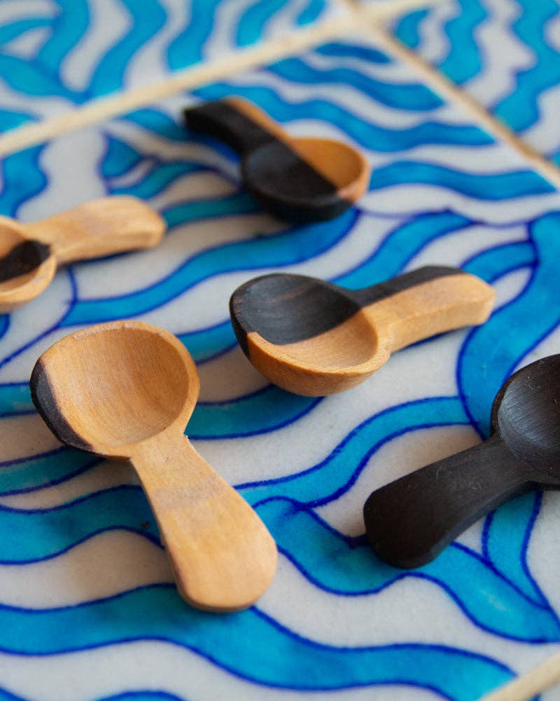 Tiny Salt Spoon: African Blackwood