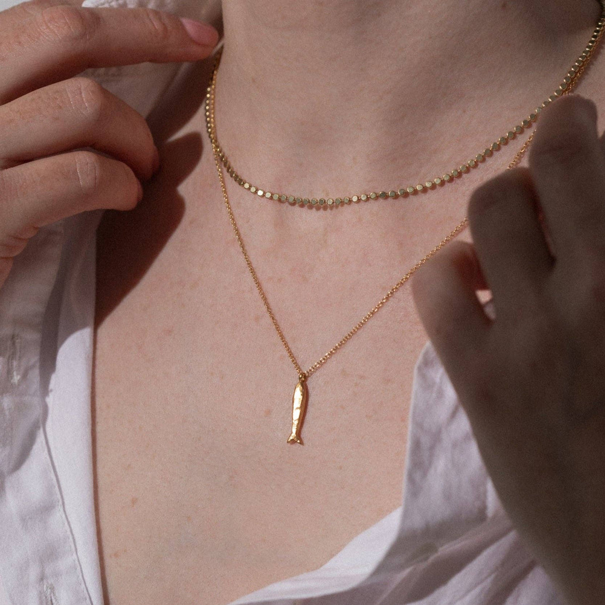 Gold Minnow Necklace