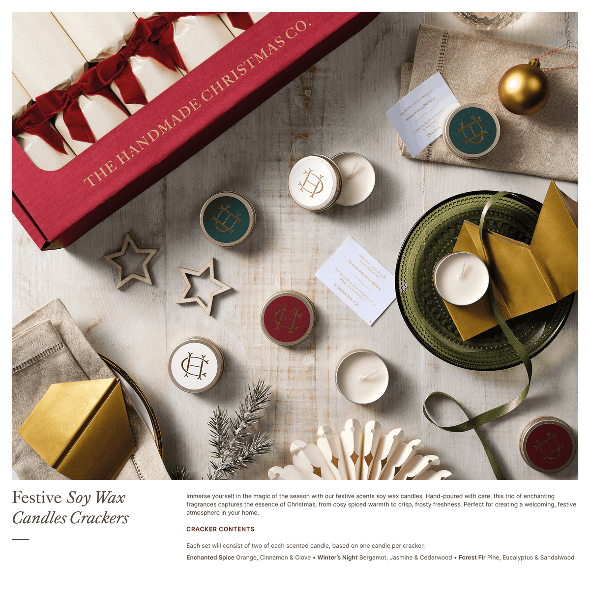 White Christmas - Handmade Luxury Christmas Crackers (6pcs): Family Fun & Games
