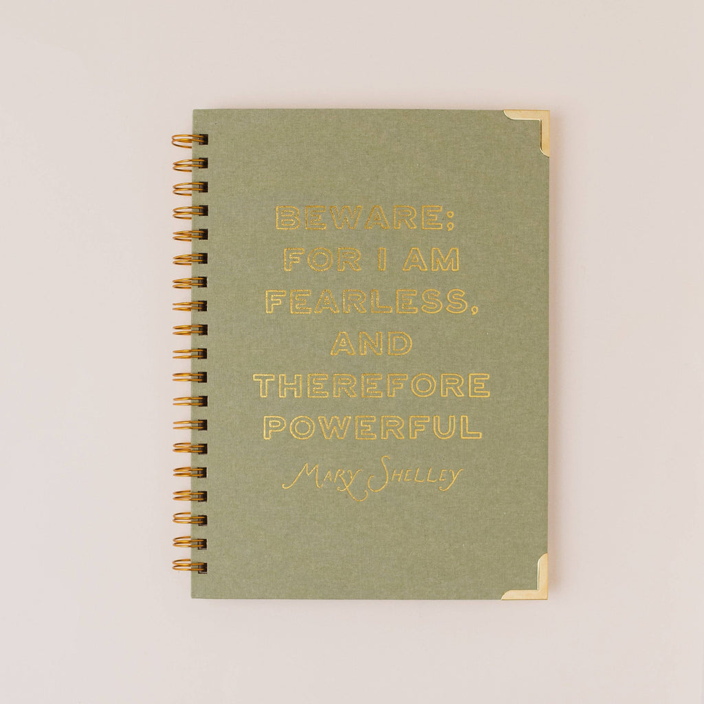 Mary Shelley Literary Quote Book Lover Linen Spiral Notebook