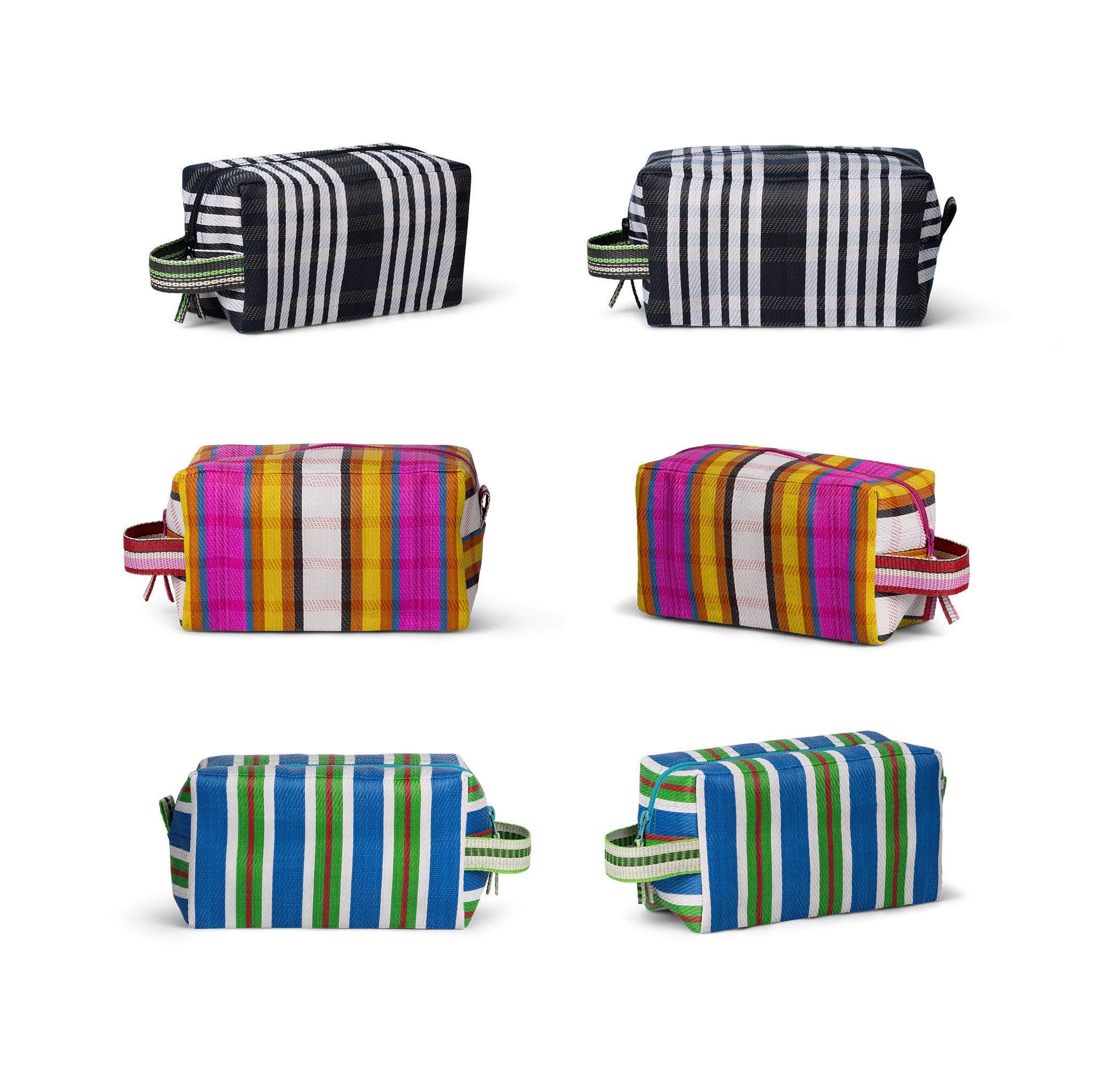 Eco Woven Wash Bag in Medici Blue and Grass Green