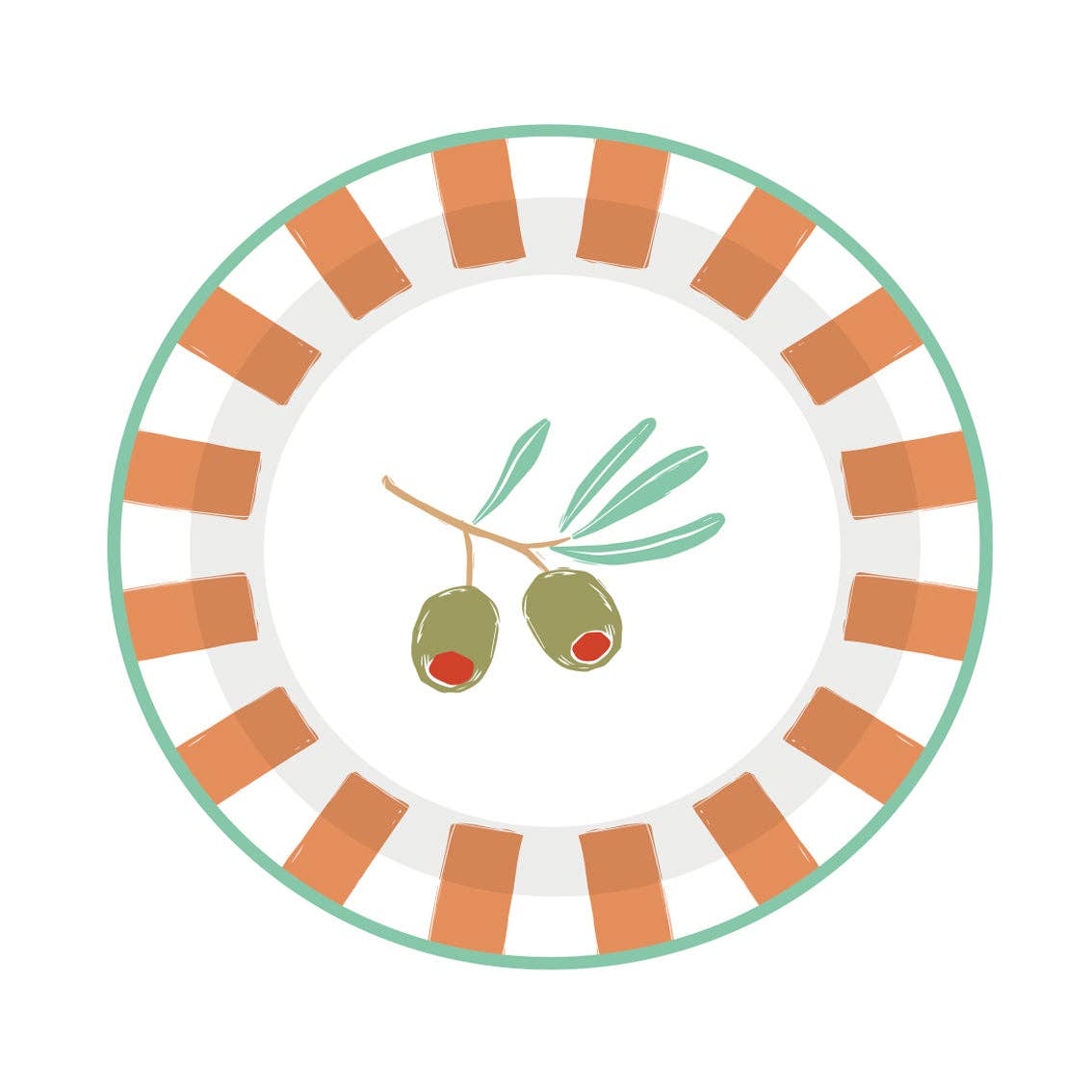 Bon Appetit Olive Enamel Plate - 20cm