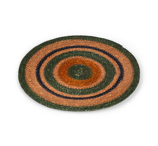 Seagrass Placemat - Olive / Old Rose: