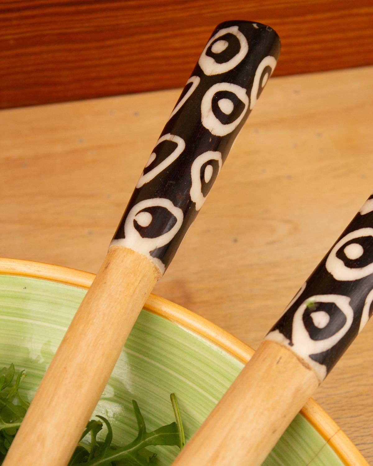 Large Salad Servers – Hand Carved Olive Wood – Made in Kenya: Wood