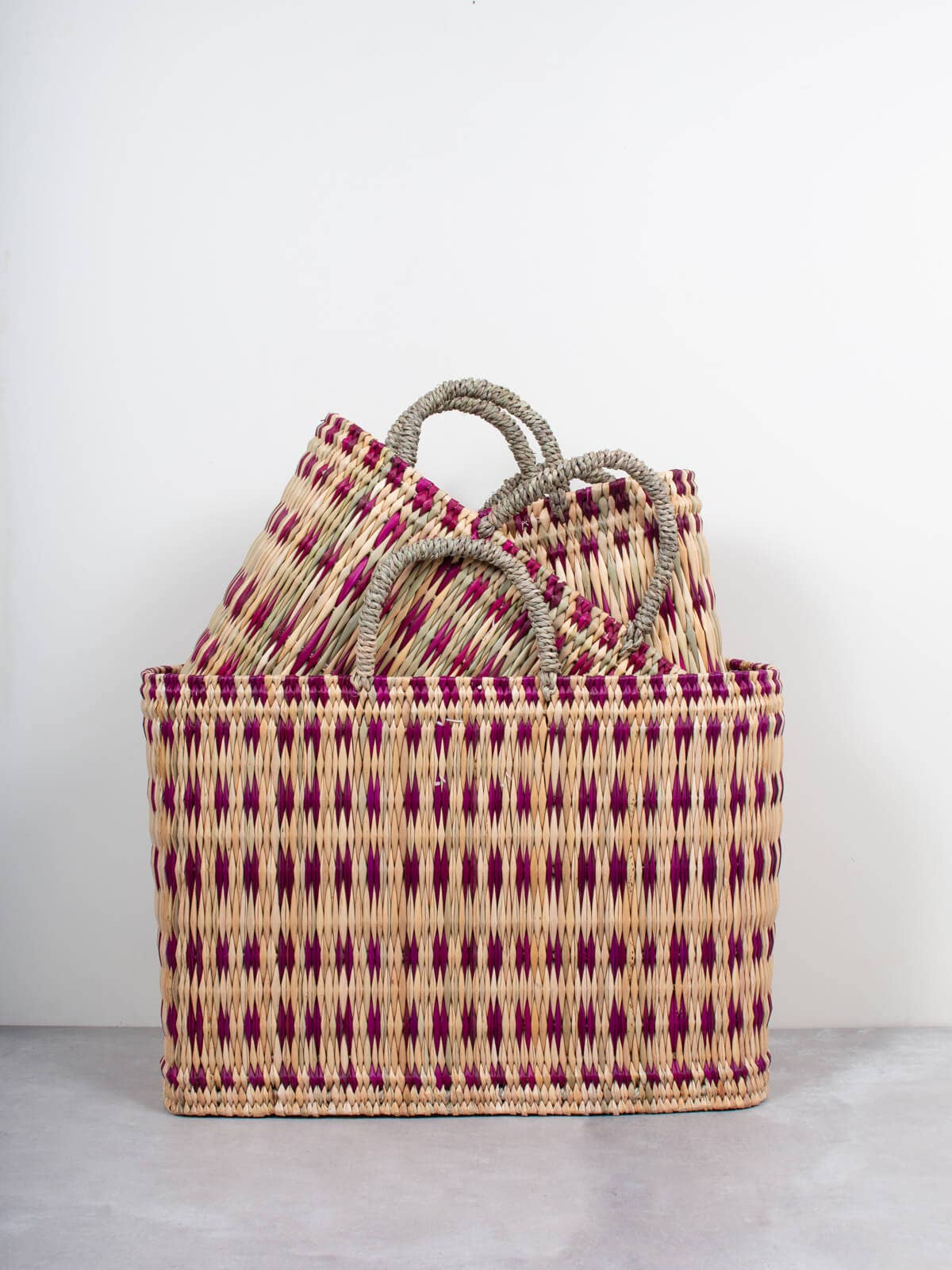 Woven Reed Basket, Violet