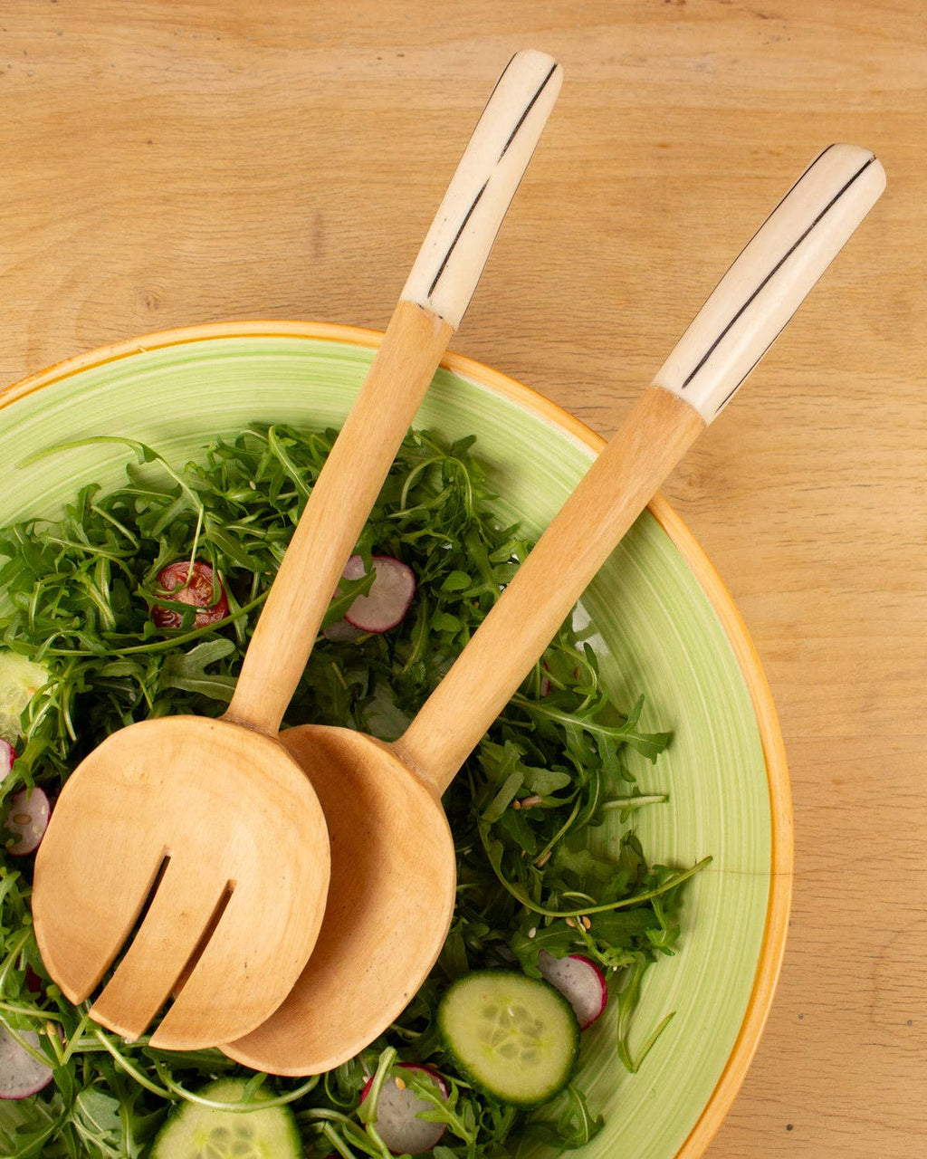 Large Salad Servers – Hand Carved Olive Wood – Made in Kenya: Wood
