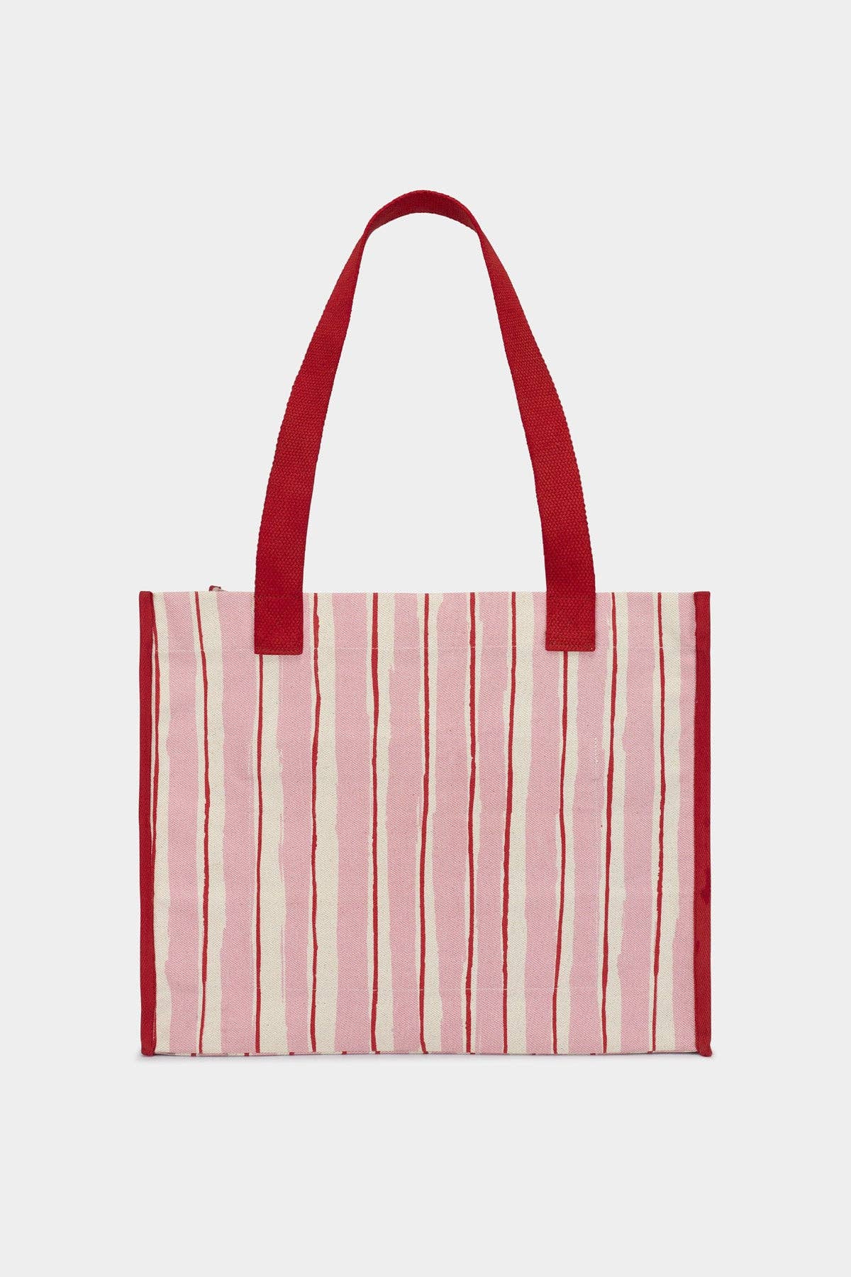 Claude striped tote bag in red and pink