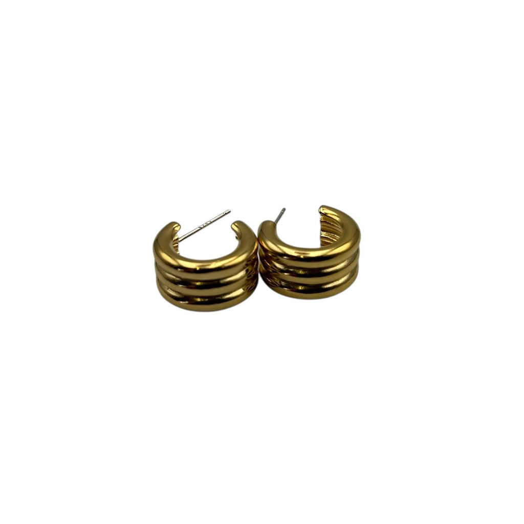 Grooved Huggie Style earrings