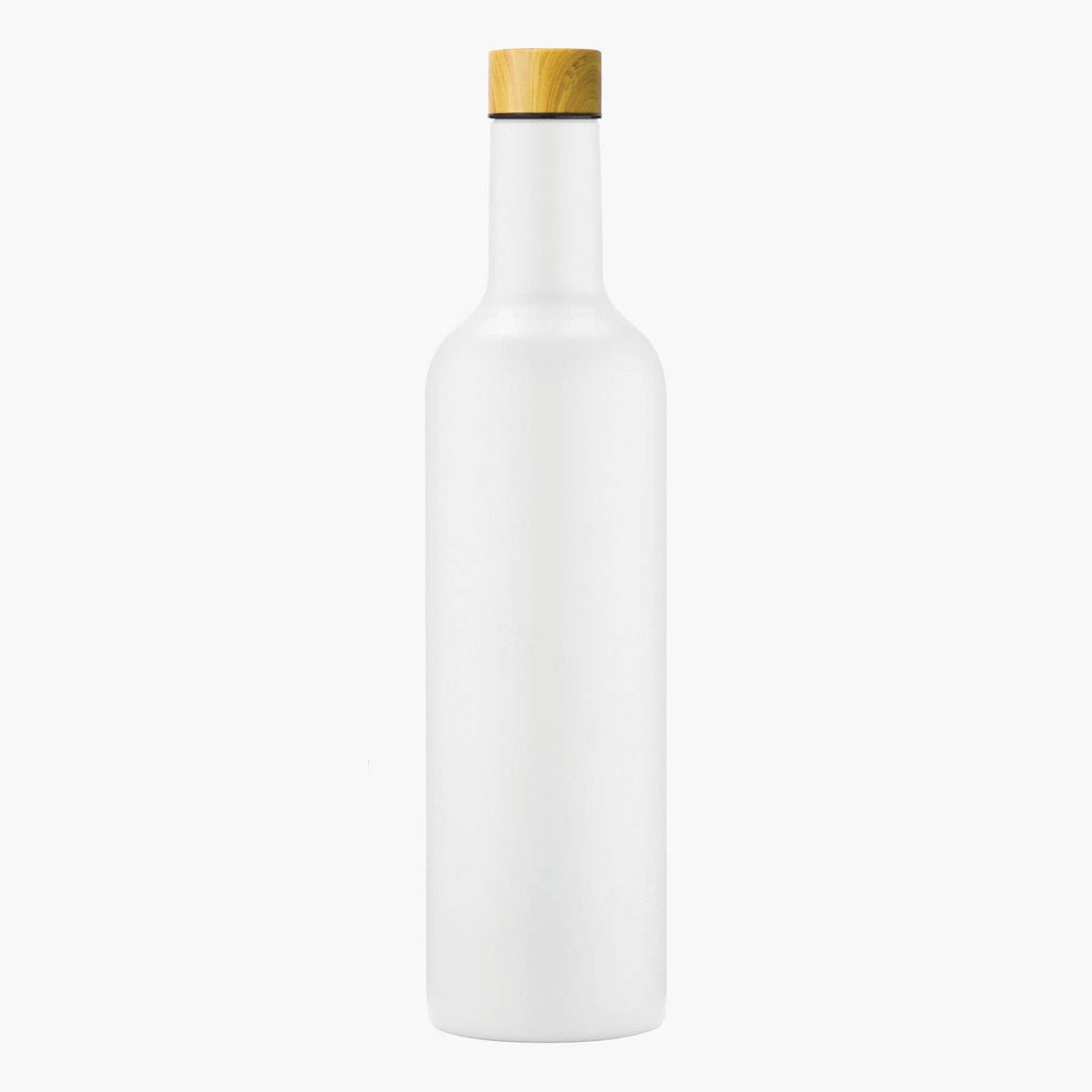 Double Wall Insulated Travel Wine Bottle - 750ml (25oz): White