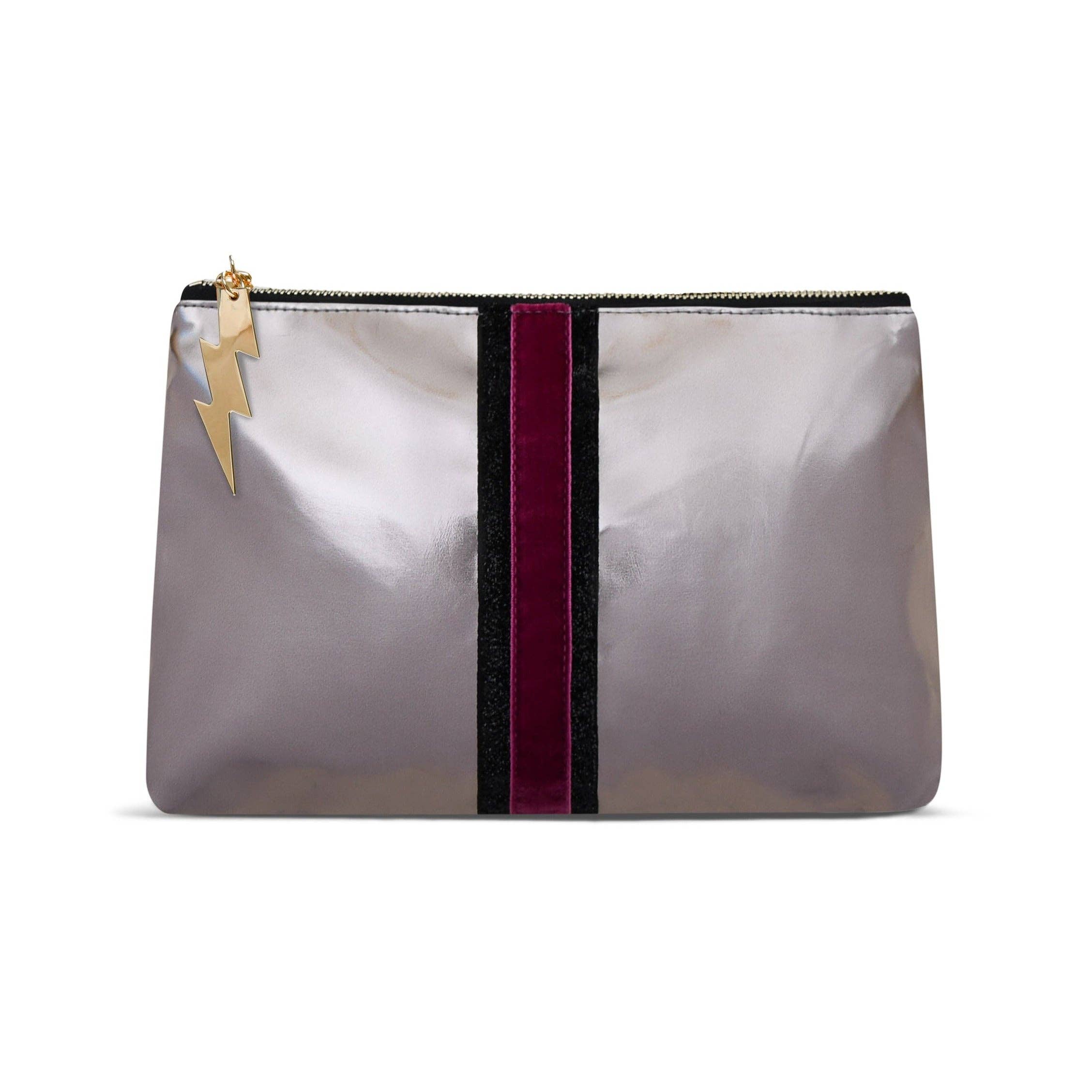 PEWTER METALLIC CLUTCH BAG