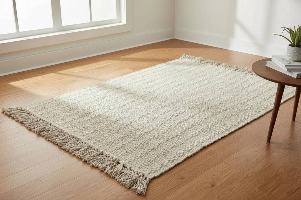 Handloom Cotton Rug: 90x150cm