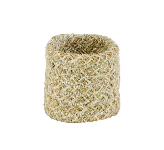 Jute Napkin Rings in Pearl White/Natural, Tied Set of 4