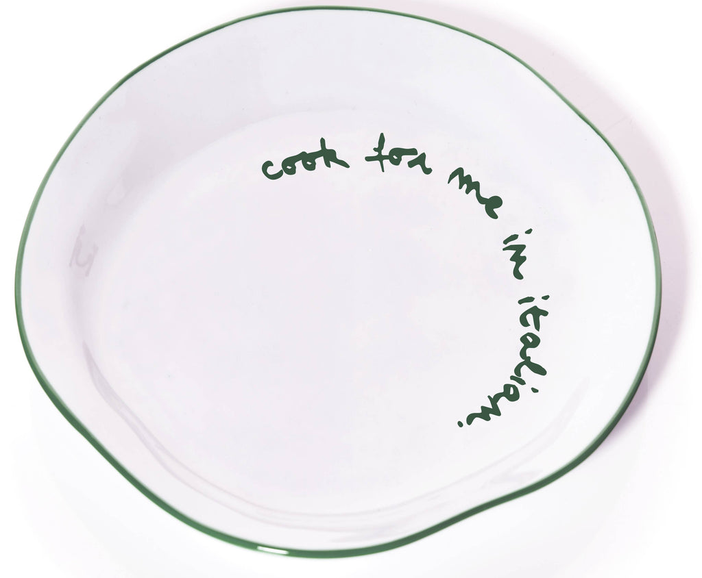 NEW! Statement Plate - 'Cook For Me In Italian.'