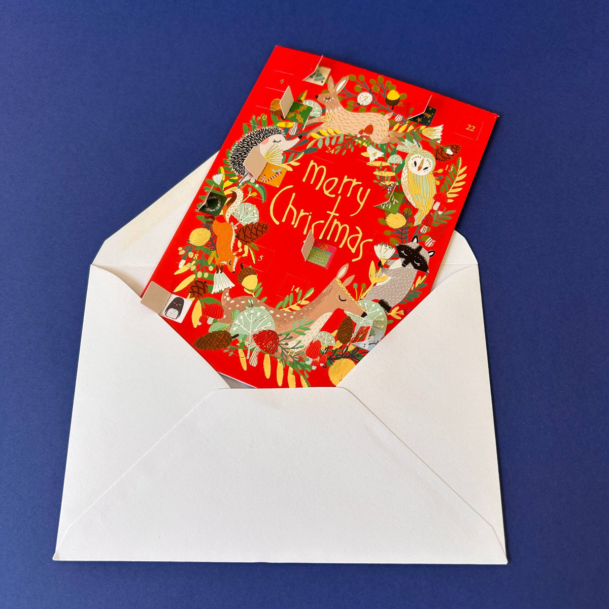 Animal Wreath Advent Calendar Christmas Card