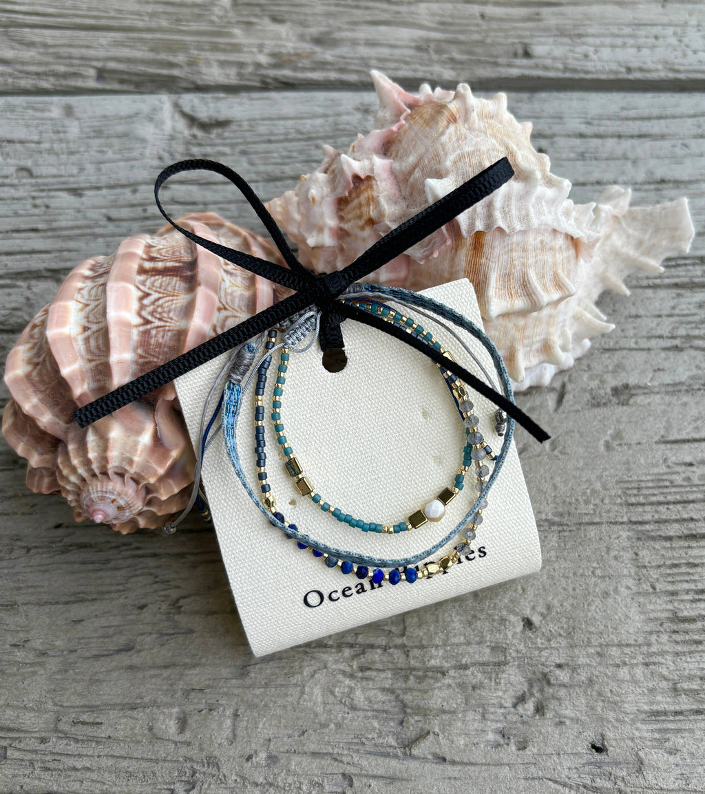 Japanese Miyuki Bracelet Set of 3 Blue
