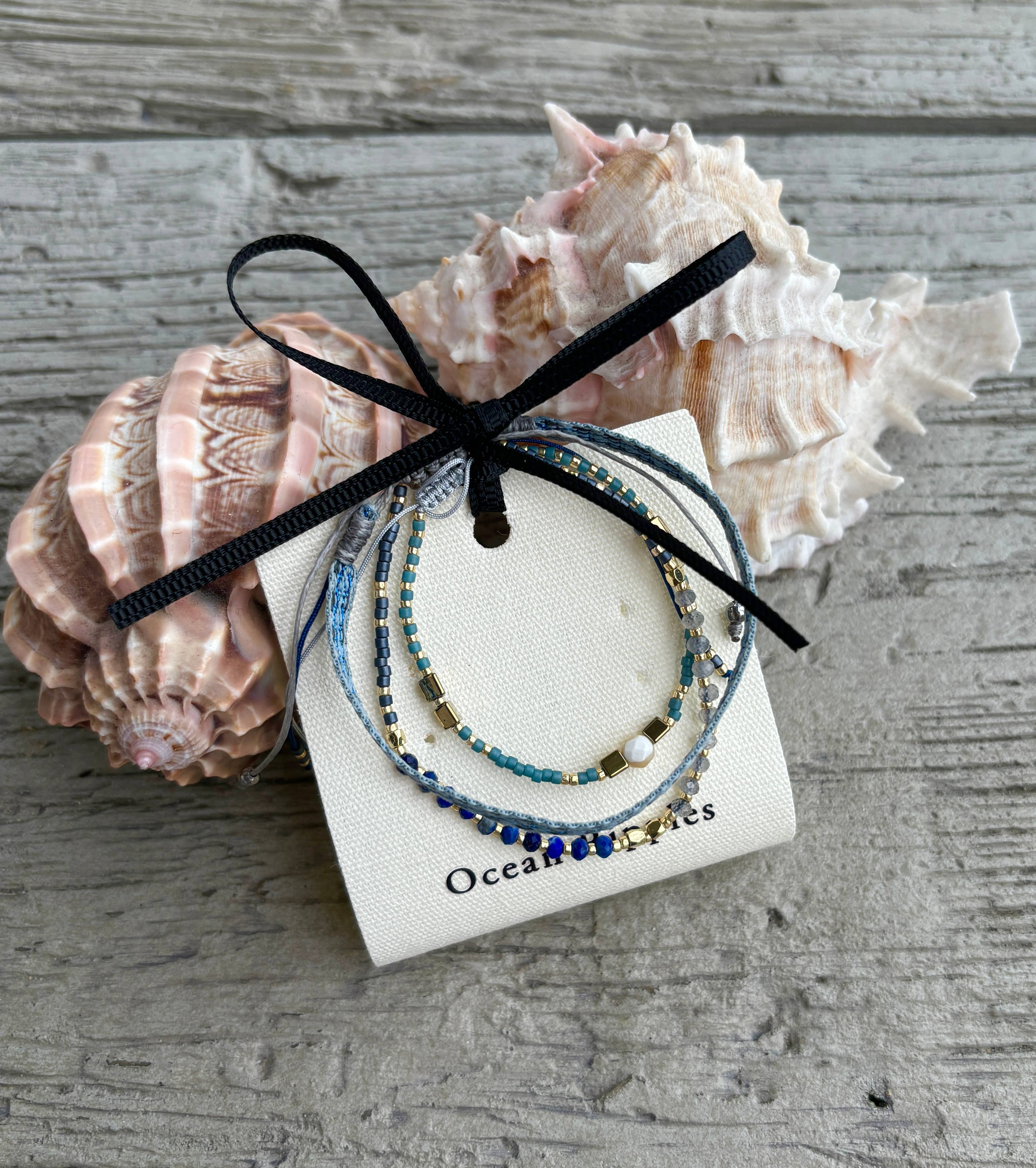 Japanese Miyuki Bracelet Set of 3 Blue