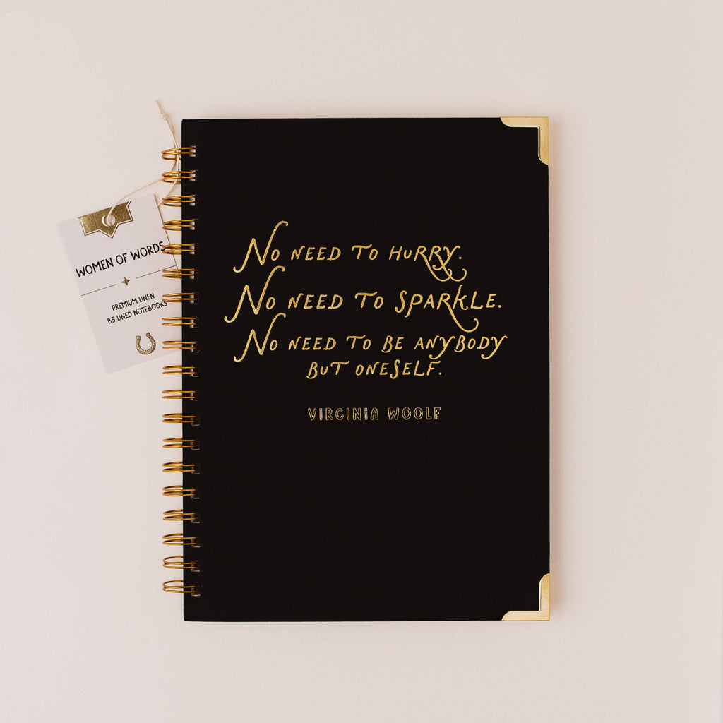 VIRGINIA WOOLF Literary Quote Linen Spiral Notebook