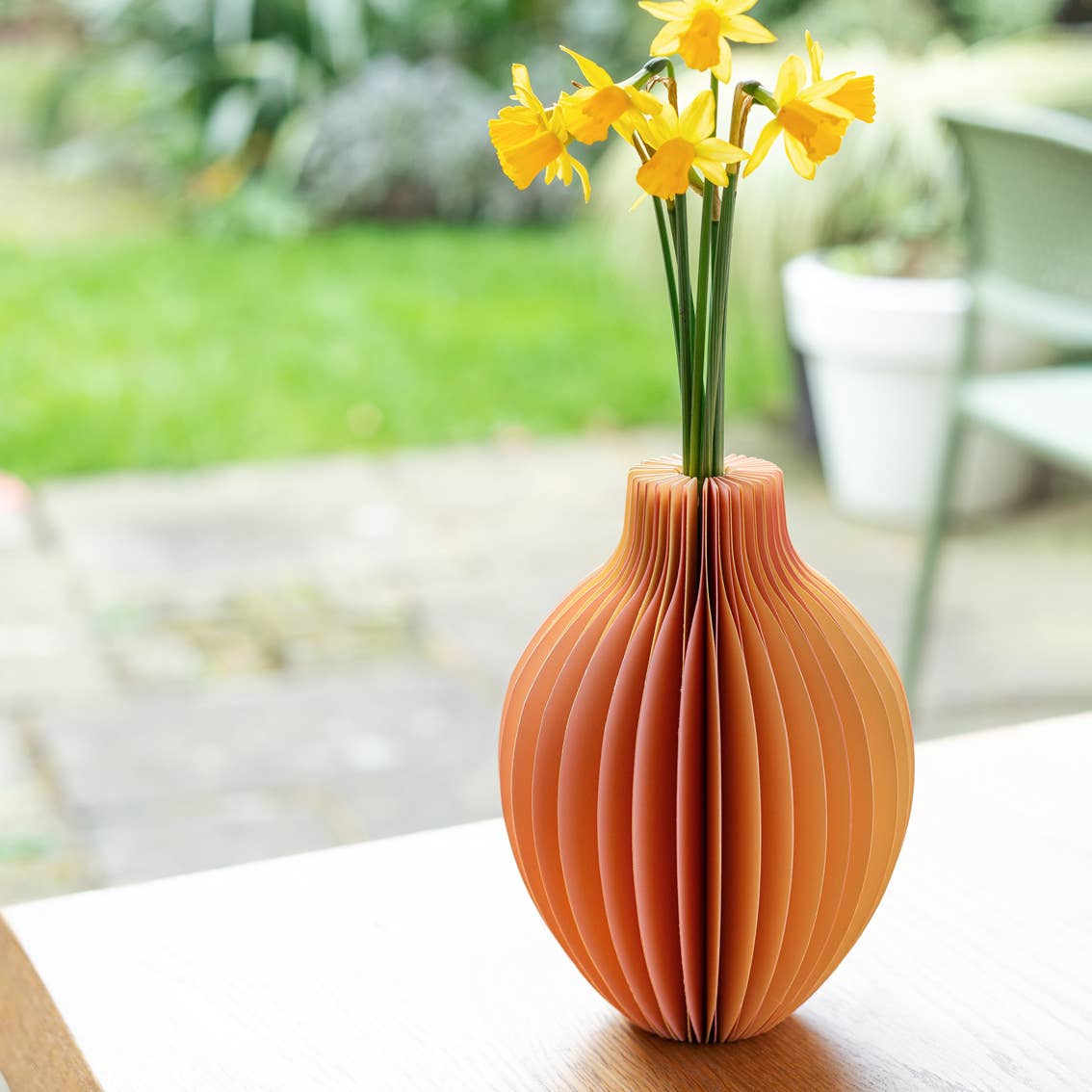 Yellow Honeycomb Paper Vase