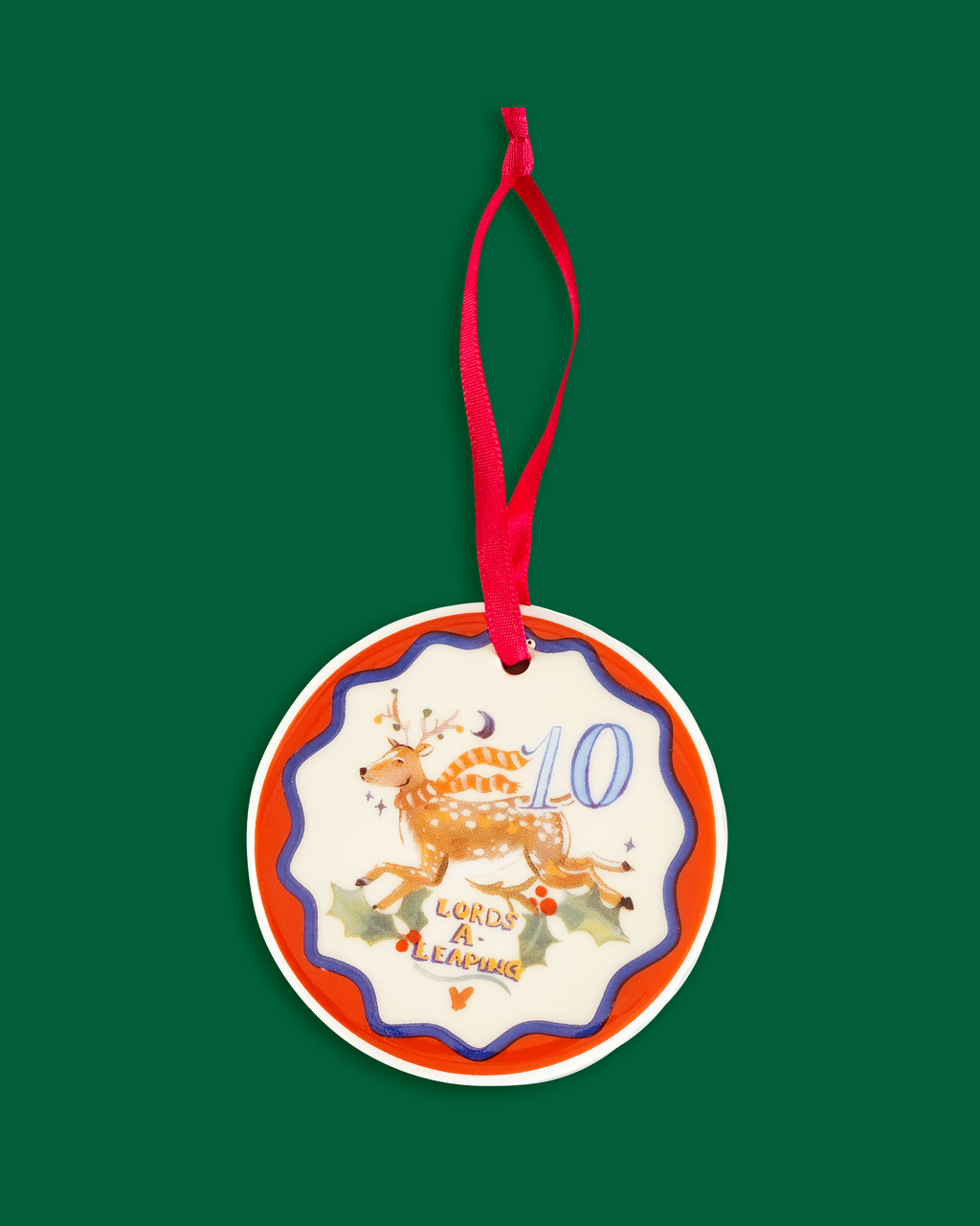 12 Days Of Christmas Ceramic Baubles - Set of 12